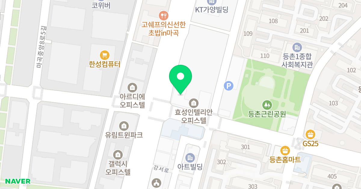 효성인텔리안 위치 지도 - 서울특별시 서울특별시 강서구 등촌동 681-3