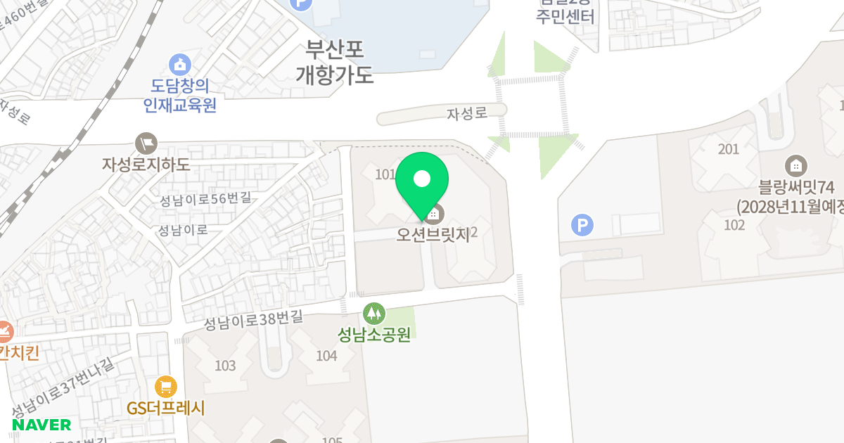 오션브릿지 위치 지도 - 부산광역시 동구 범일로 41