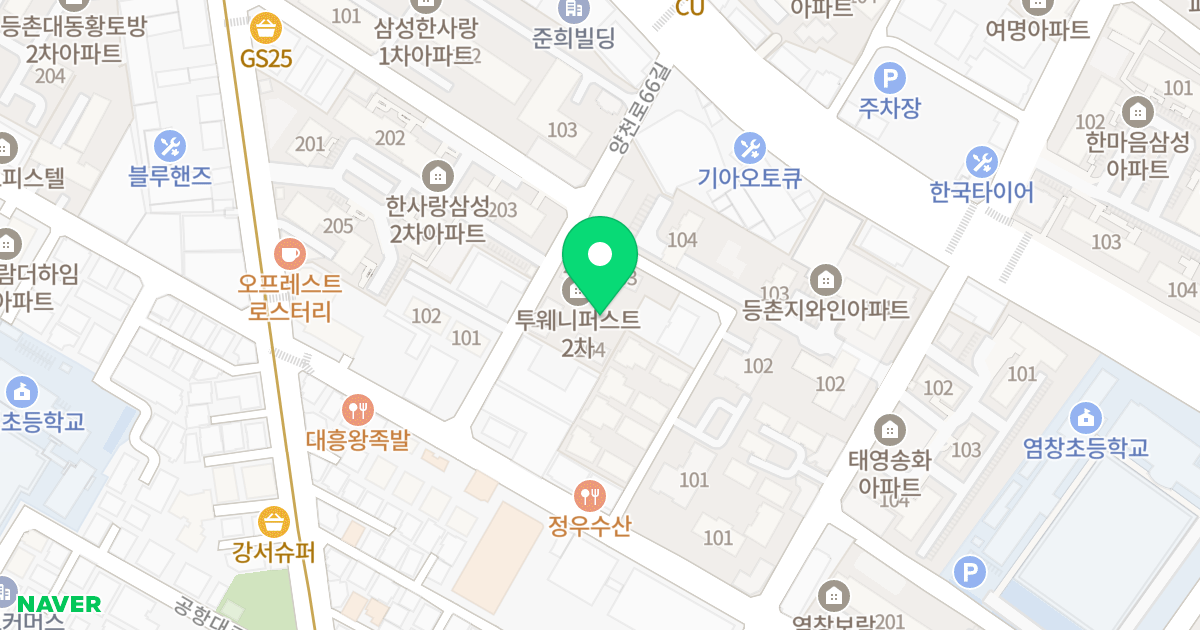 등촌투웨니퍼스트2차 위치 지도 - 서울특별시 서울특별시 강서구 등촌동 633-17