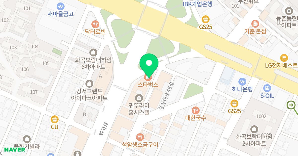 SJ라벨라 위치 지도 - 서울특별시 서울특별시 강서구 화곡동 1111
