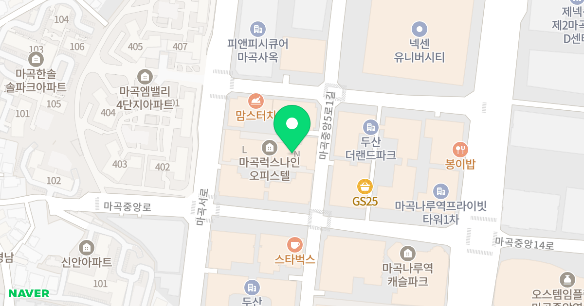 마곡럭스나인오피스텔 위치 지도 - 서울특별시 서울특별시 강서구 마곡동 758-4