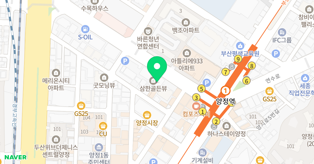 양정 삼한골든뷰 위치 지도 - 부산광역시 부산진구