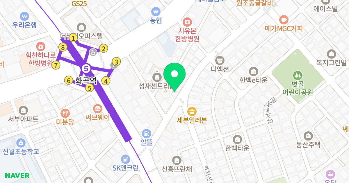 화곡투웨니퍼스트 위치 지도 - 서울특별시 서울특별시 강서구 화곡동 105-378
