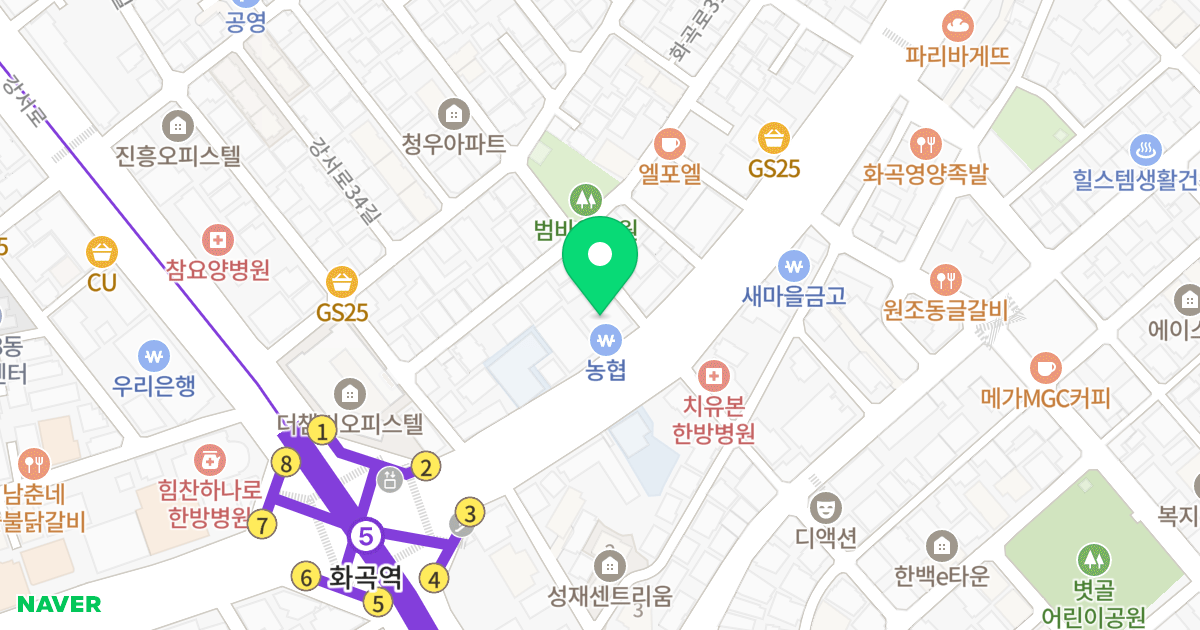 서안EZtel 위치 지도 - 서울특별시 서울특별시 강서구 화곡동 1063-8