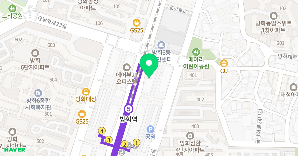 오피앙 위치 지도 - 서울특별시 서울특별시 강서구 방화동 830