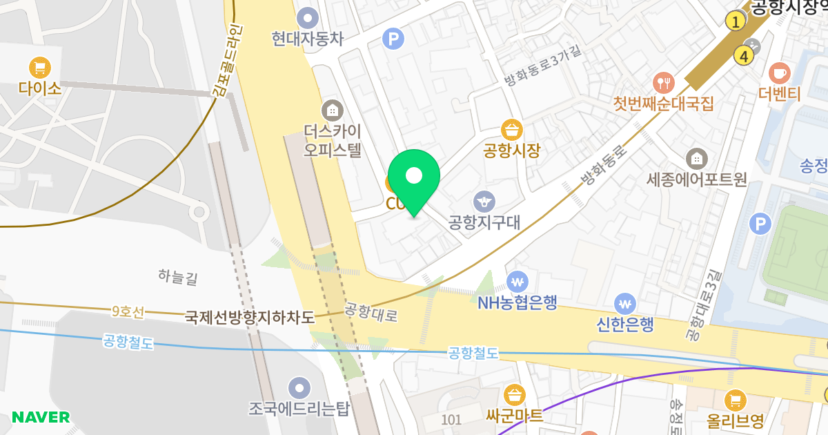 벤처오피스텔 위치 지도 - 서울특별시 서울특별시 강서구 방화동 621-2