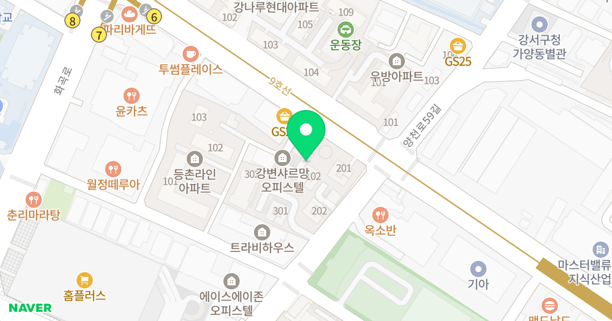 강변샤르망1단지 위치 지도 - 서울특별시 서울특별시 강서구 등촌동 628-16