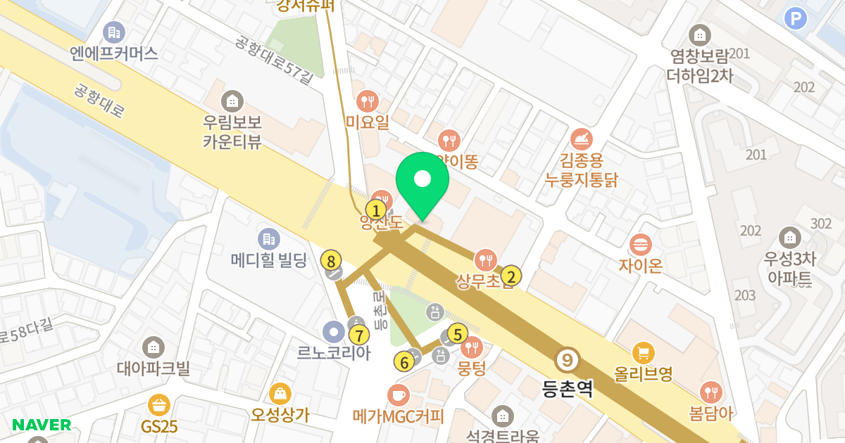 디앤써밋 모이다 위치 지도 - 서울특별시 서울특별시 강서구 등촌동 648-10