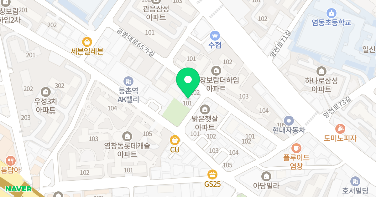 서경팰리스 위치 지도 - 서울특별시 서울특별시 강서구 염창동 267-10