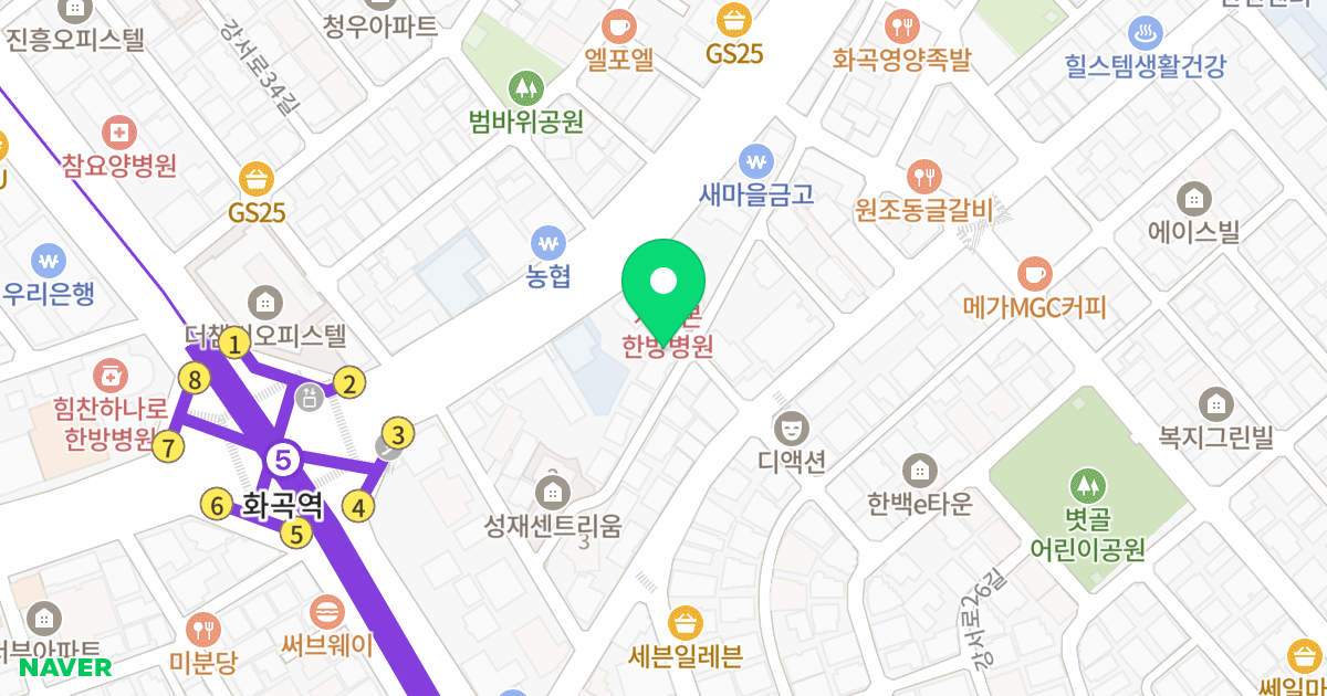 화곡갤럭시오피스텔 위치 지도 - 서울특별시 서울특별시 강서구 화곡동 105-357