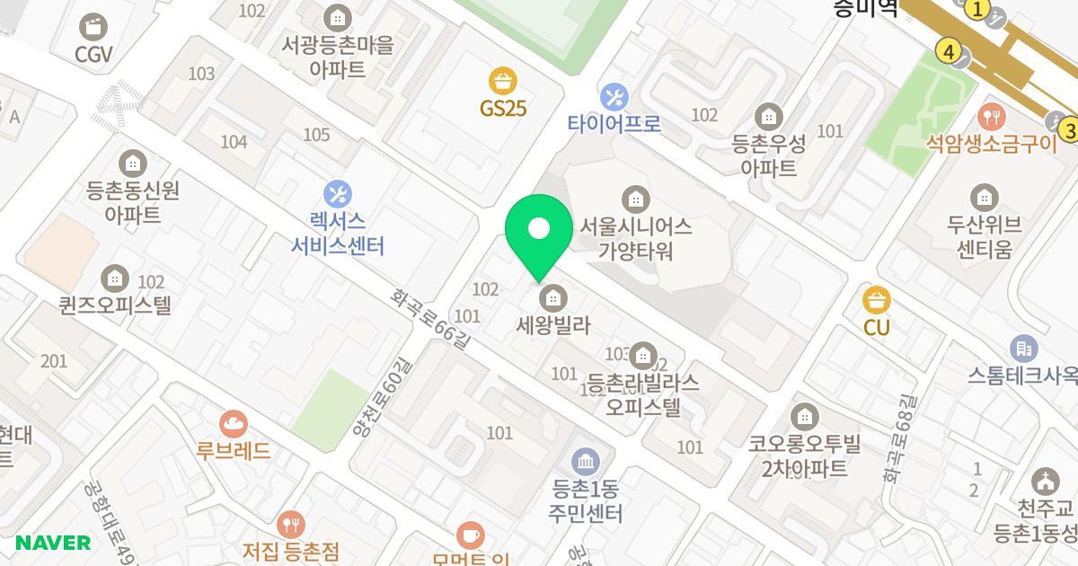 아줄리움 위치 지도 - 서울특별시 서울특별시 강서구 등촌동 637-16