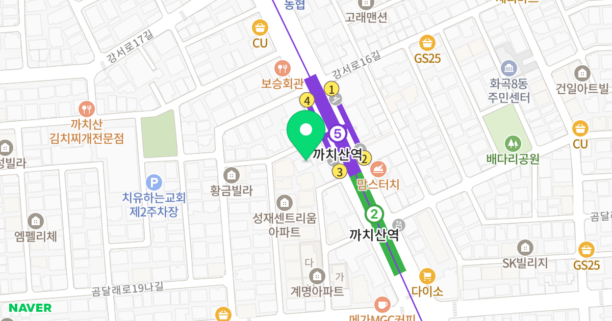 인터시티오피스텔 위치 지도 - 서울특별시 서울특별시 강서구 화곡동 343-32