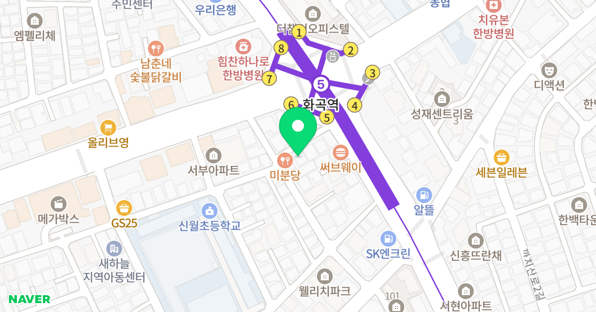 수정오피스텔 위치 지도 - 서울특별시 서울특별시 강서구 화곡동 1075-9