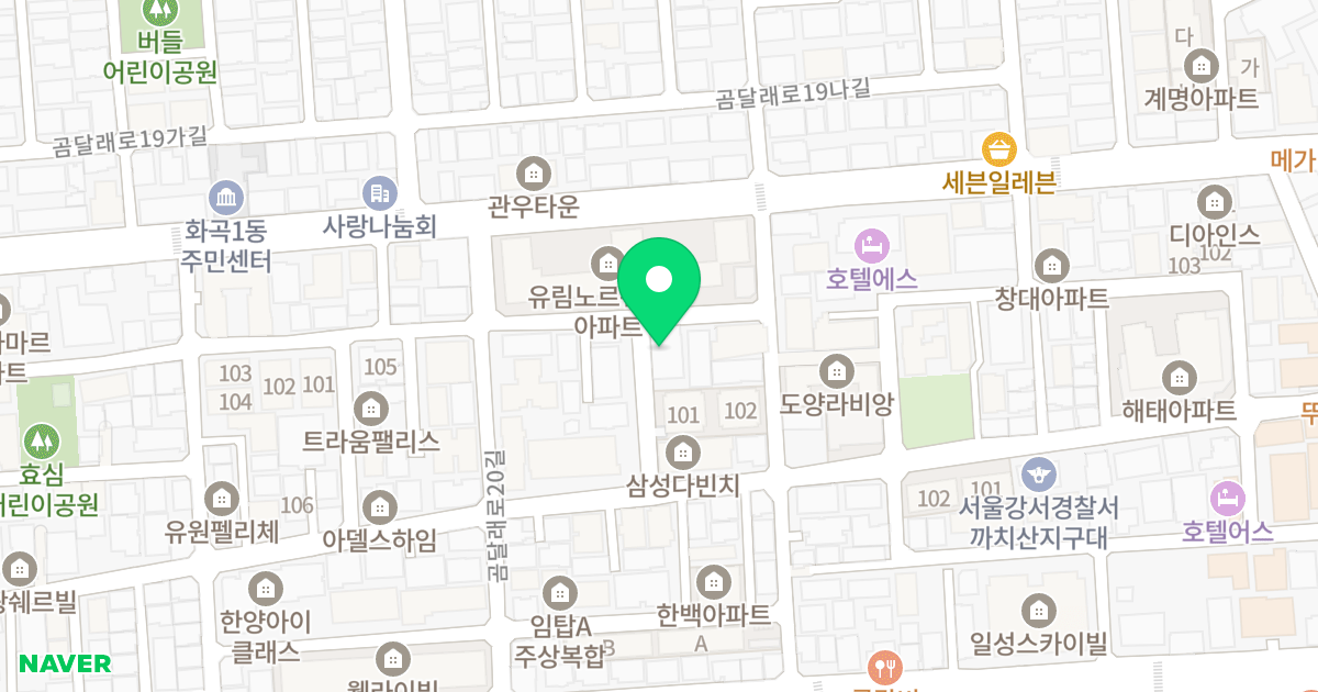 양지 위치 지도 - 서울특별시 서울특별시 강서구 화곡동 917-1