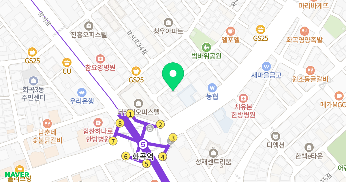 화곡 이레타워벨리스 위치 지도 - 서울특별시 서울특별시 강서구 화곡동 1063-2