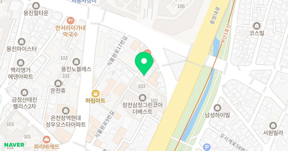 De Honors 위치 지도 - 부산광역시 금정구 식물원로9번길 9