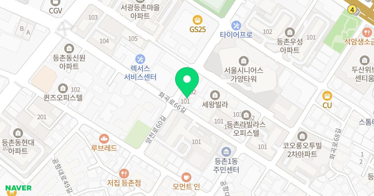 유원더블레스 위치 지도 - 서울특별시 서울특별시 강서구 등촌동 637-27