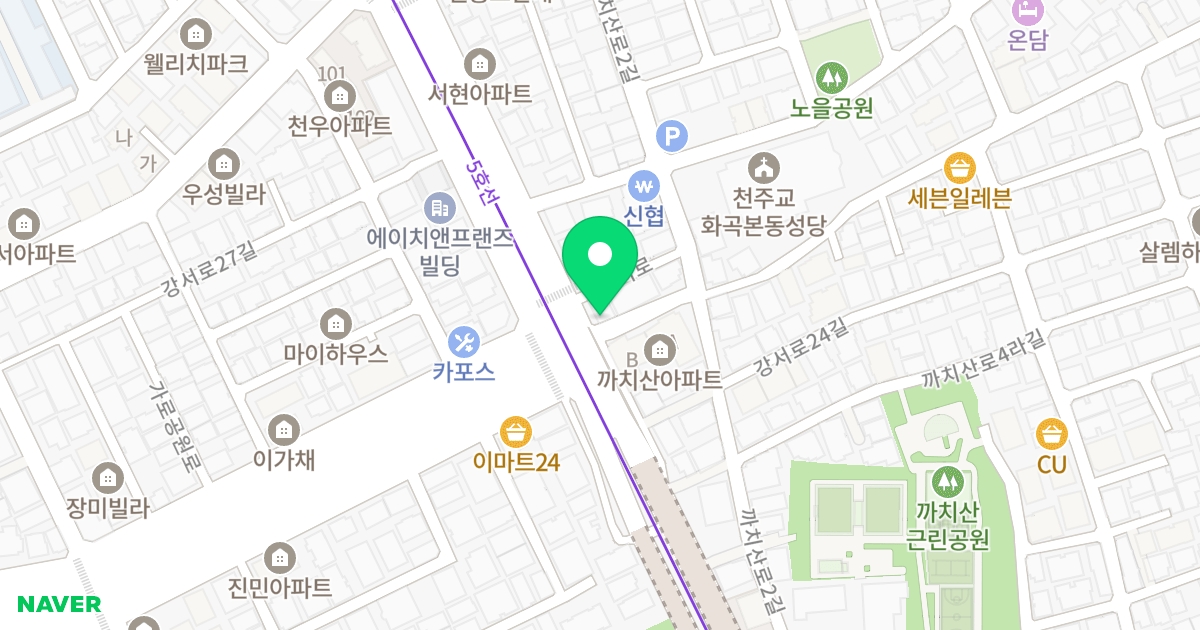 우성오피스텔 위치 지도 - 서울특별시 서울특별시 강서구 화곡동 105-498