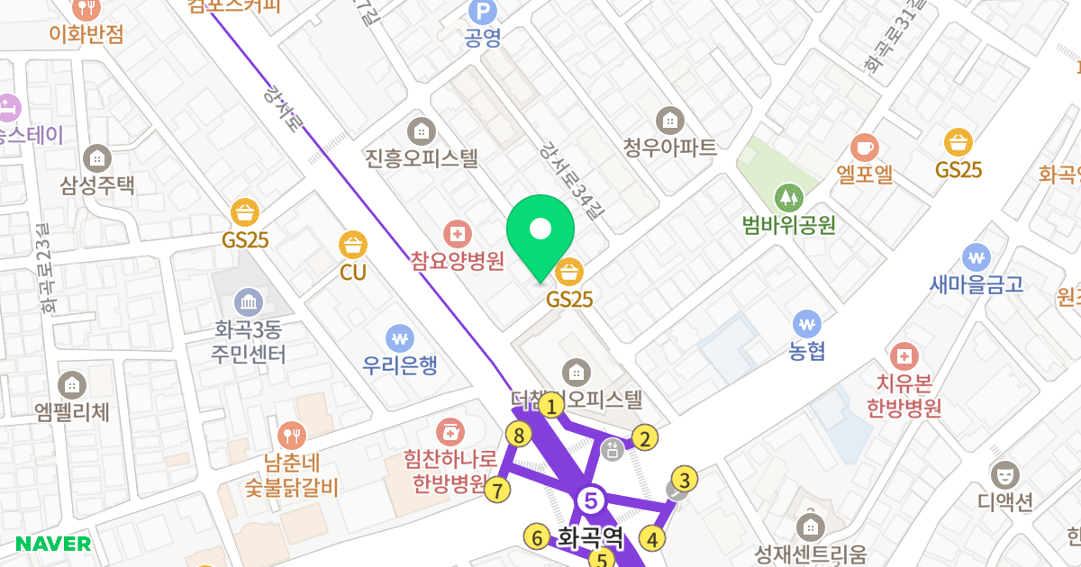 리더스텔 위치 지도 - 서울특별시 서울특별시 강서구 화곡동 1052-11