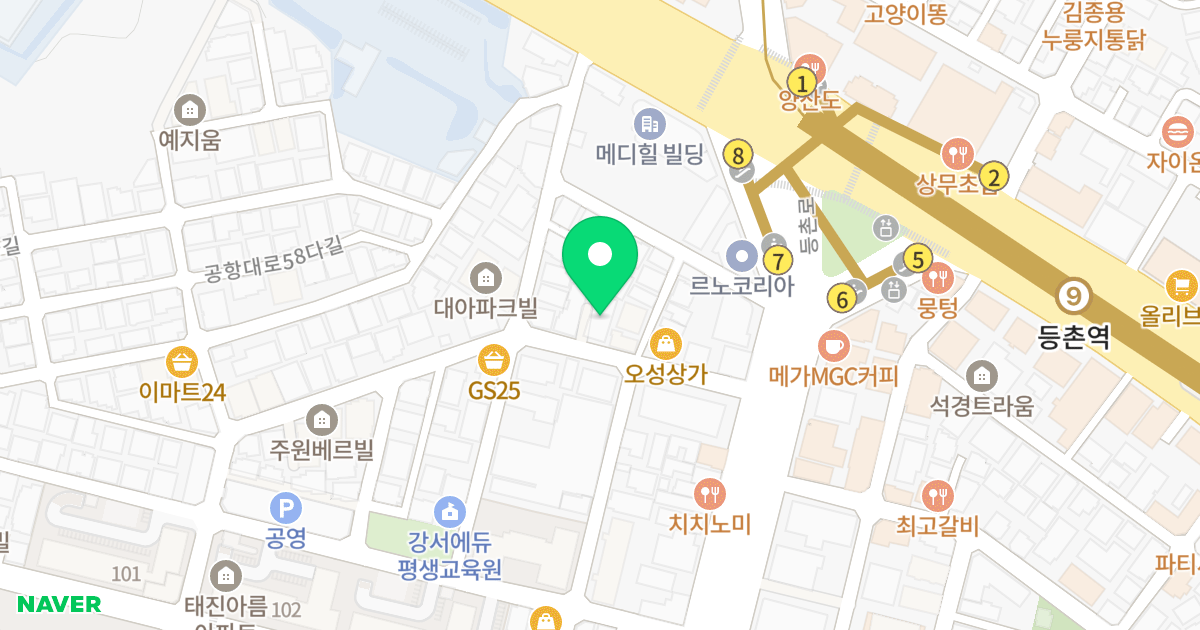 파인하우스 위치 지도 - 서울특별시 서울특별시 강서구 등촌동 506-23