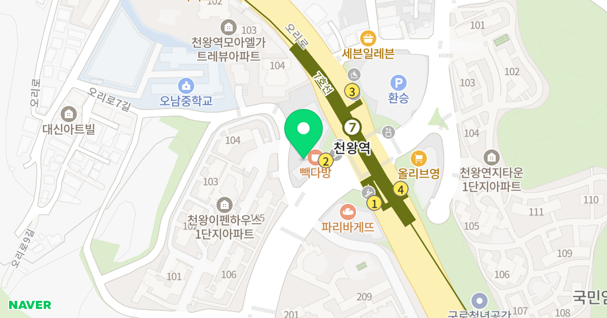랑데르 위치 지도 - 서울특별시 서울특별시 구로구 천왕동 282-2