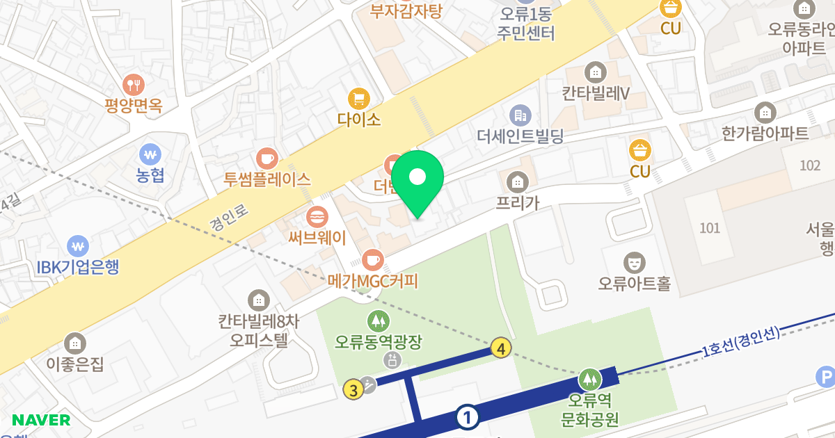 아델리아 위치 지도 - 서울특별시 서울특별시 구로구 오류동 55-19