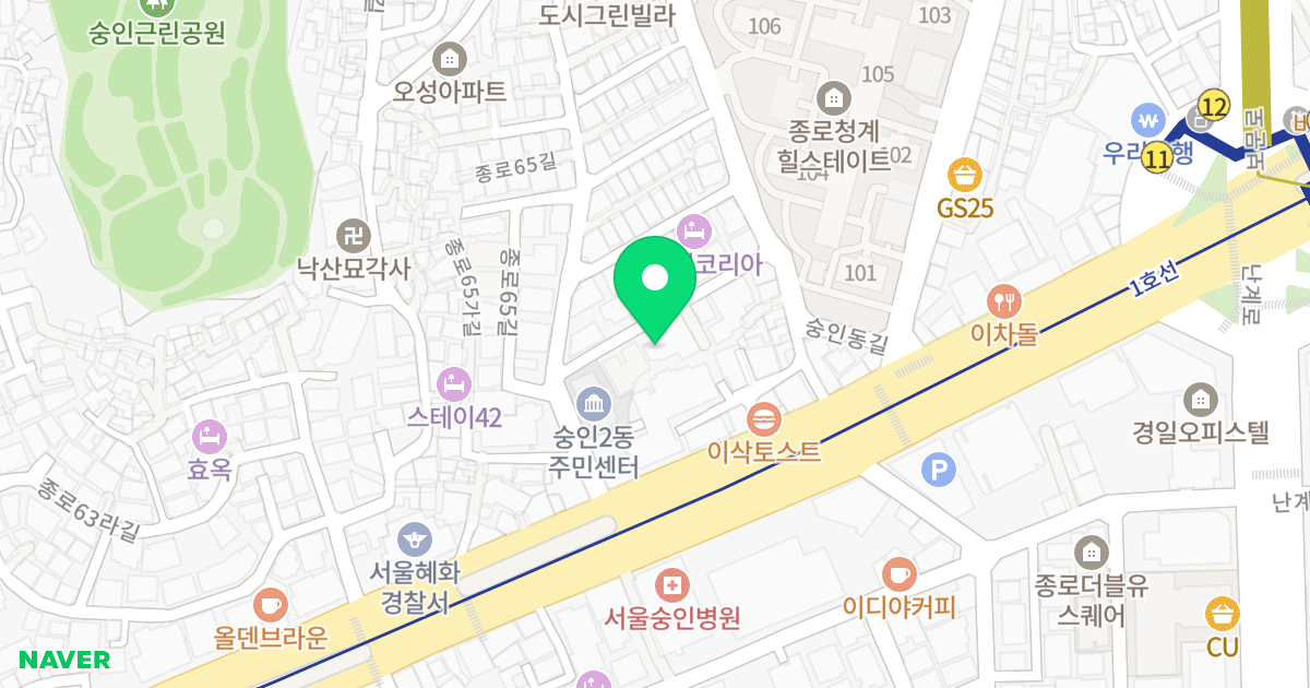 그레이스탑 위치 지도 - 서울특별시 종로구 종로65길 12-10