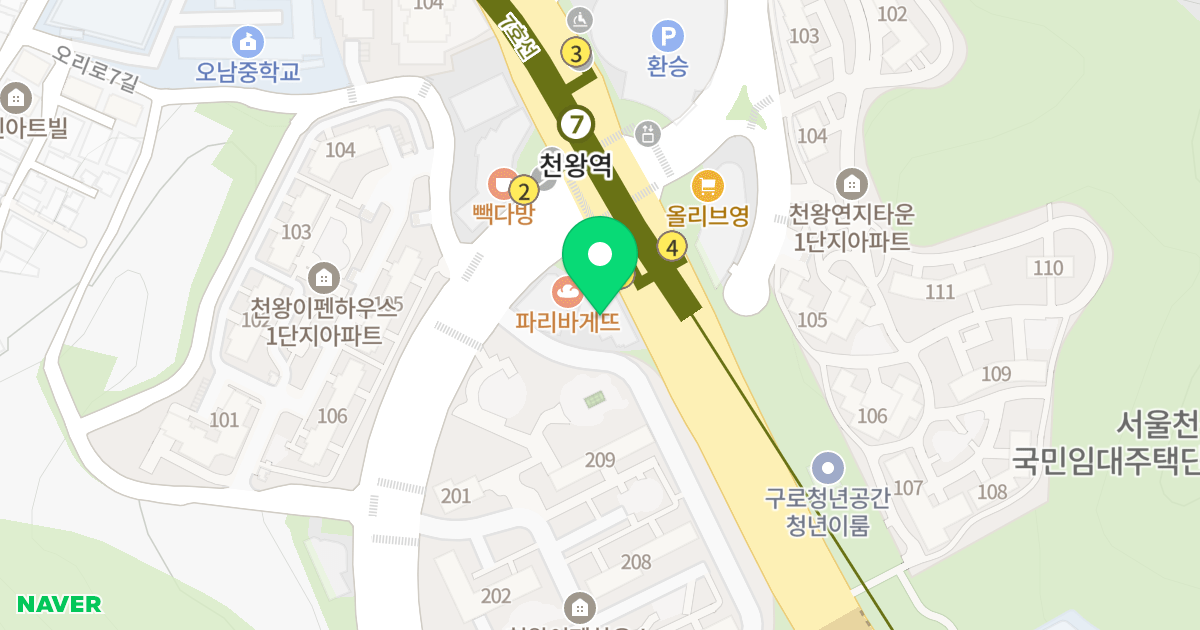 네이처힐 위치 지도 - 서울특별시 서울특별시 구로구 천왕동 279-4