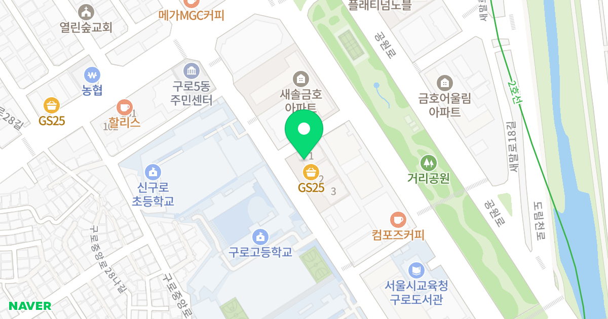 미주프라자 위치 지도 - 서울특별시 서울특별시 구로구 구로동 107