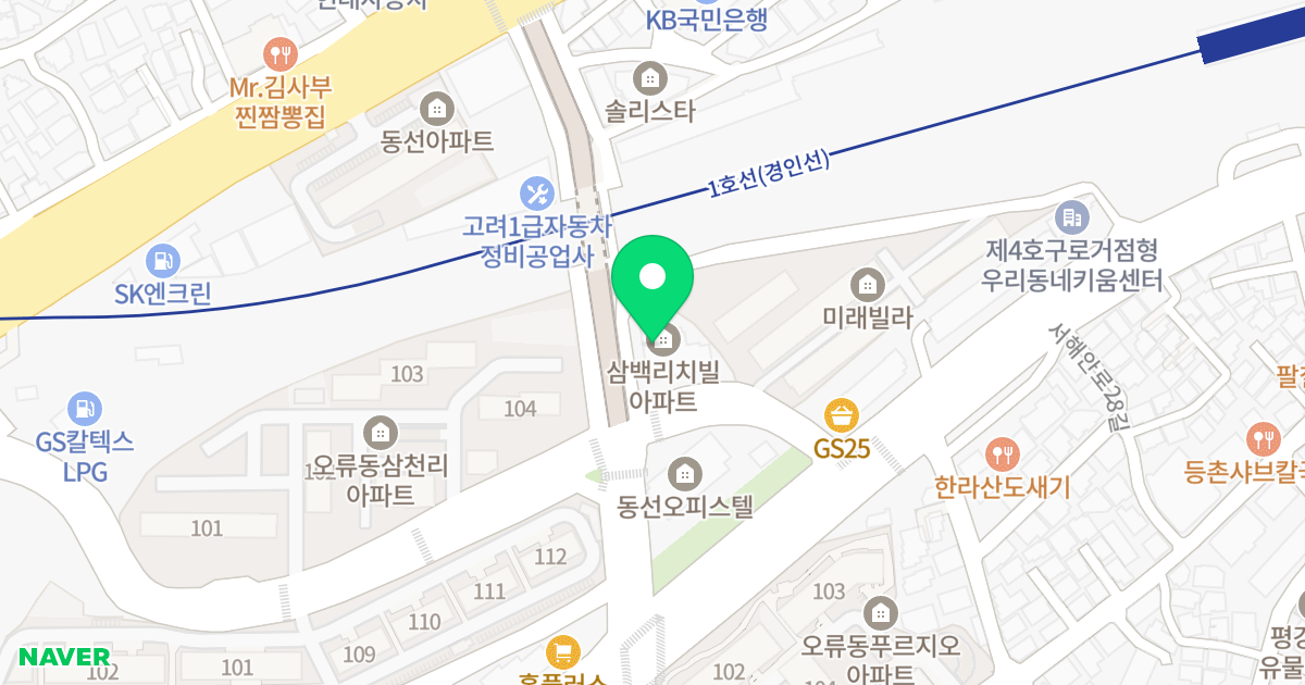 삼백리치빌 위치 지도 - 서울특별시 서울특별시 구로구 오류동 73-6