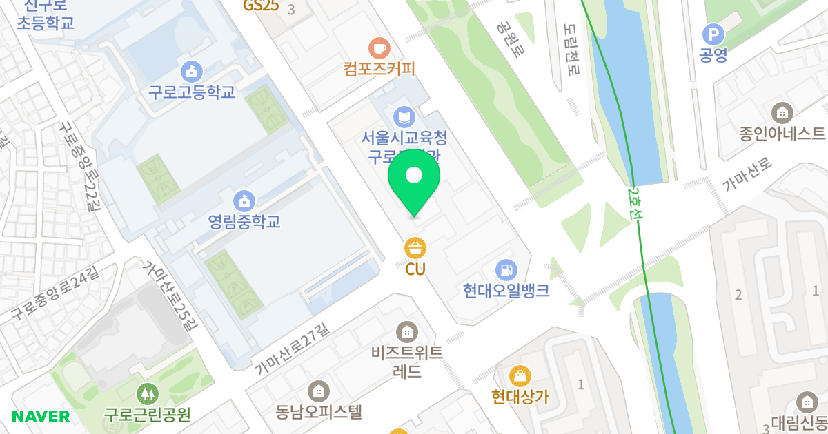 대림그린오피스텔 위치 지도 - 서울특별시 서울특별시 구로구 구로동 106-9