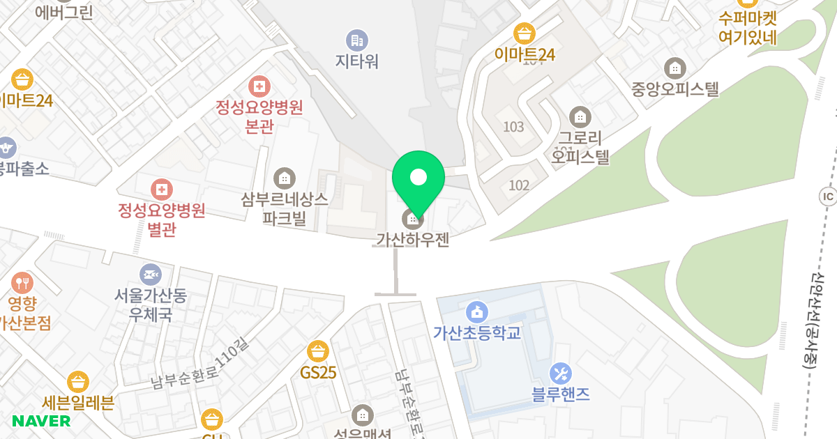 가산하우젠 위치 지도 - 서울특별시 서울특별시 구로구 가리봉동 137-23