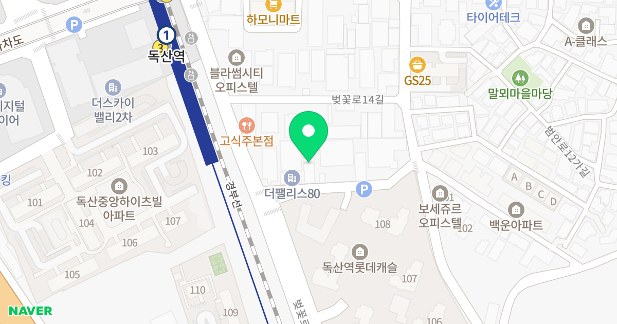 TERRASIUM 위치 지도 - 서울특별시 서울특별시 금천구 독산동 1004-11