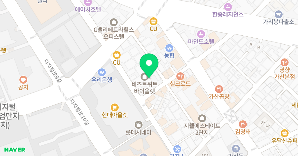 비즈트위트 바이올렛 5차 위치 지도 - 서울특별시 서울특별시 금천구 가산동 140-36