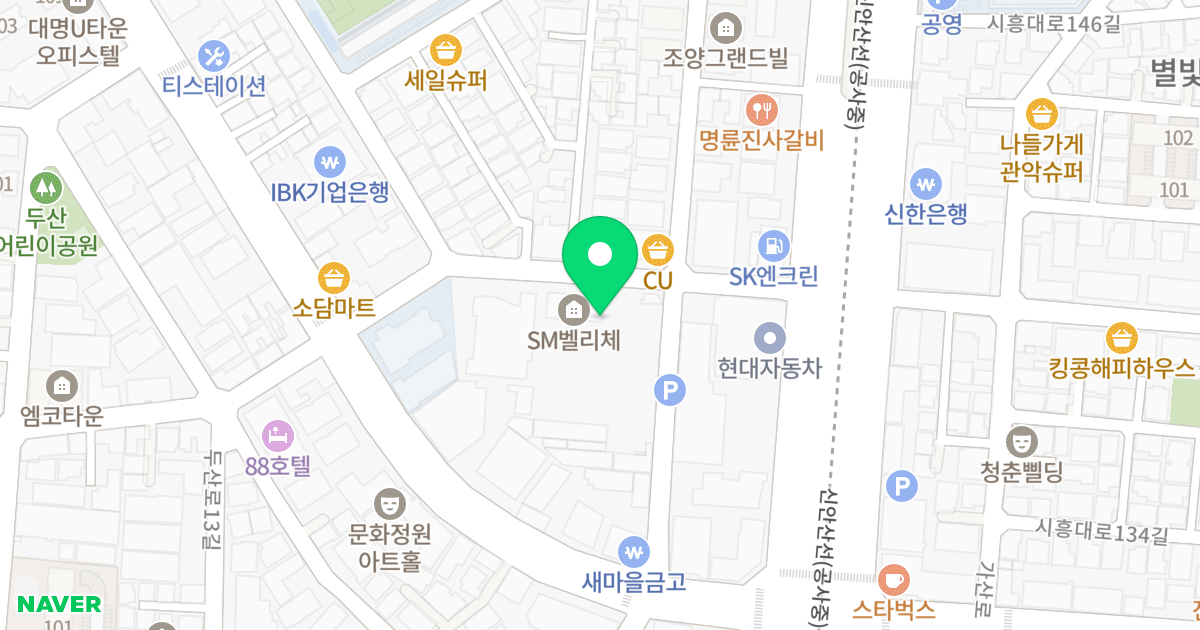 SM 벨리체 위치 지도 - 서울특별시 서울특별시 금천구 독산동 151-3