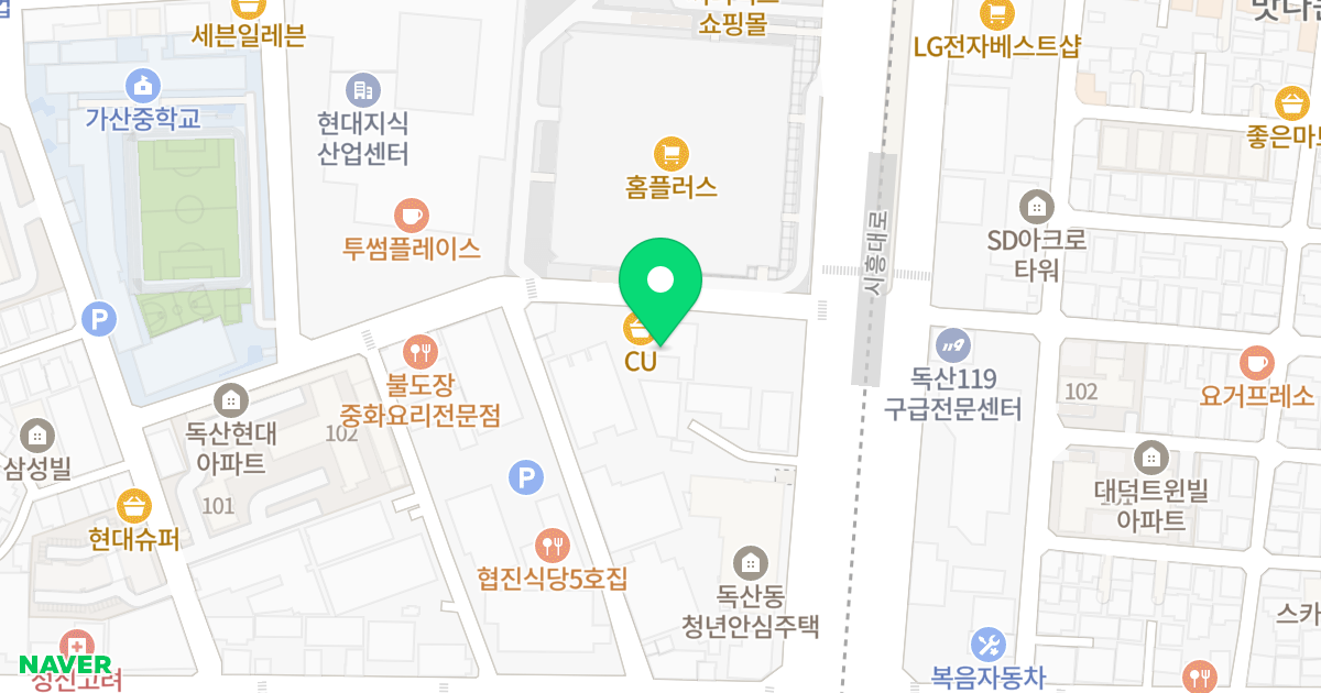 수아주 신독산 위치 지도 - 서울특별시 서울특별시 금천구 독산동 292-2
