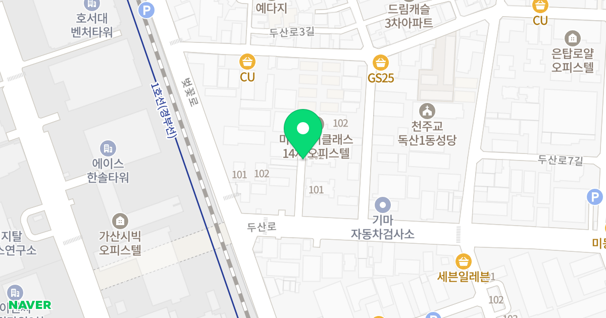 미림에이클래스 위치 지도 - 서울특별시 서울특별시 금천구 독산동 336-8