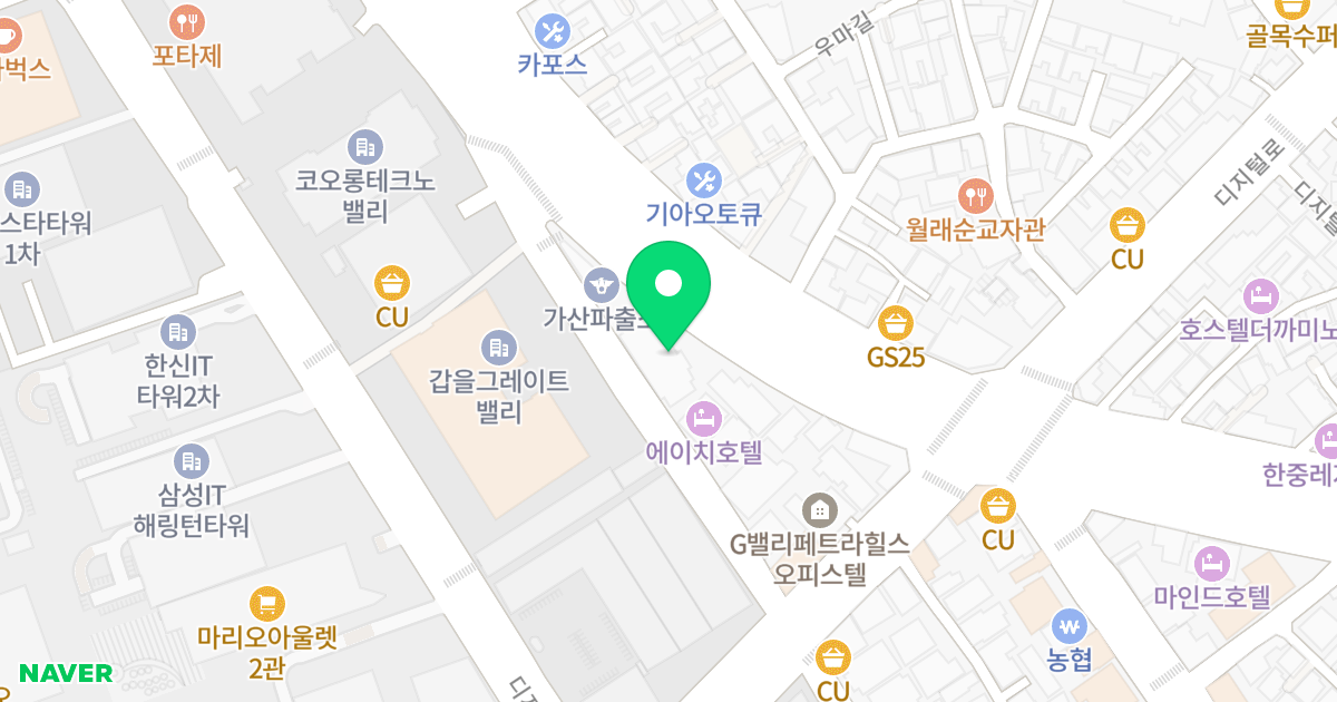 램킨푸르지오시티 위치 지도 - 서울특별시 서울특별시 금천구 가산동 139-3