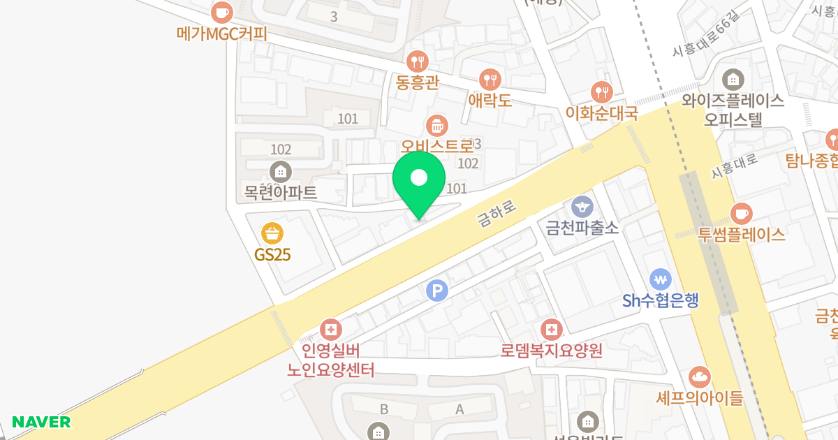 지엠씨타워 위치 지도 - 서울특별시 서울특별시 금천구 시흥동 998-12