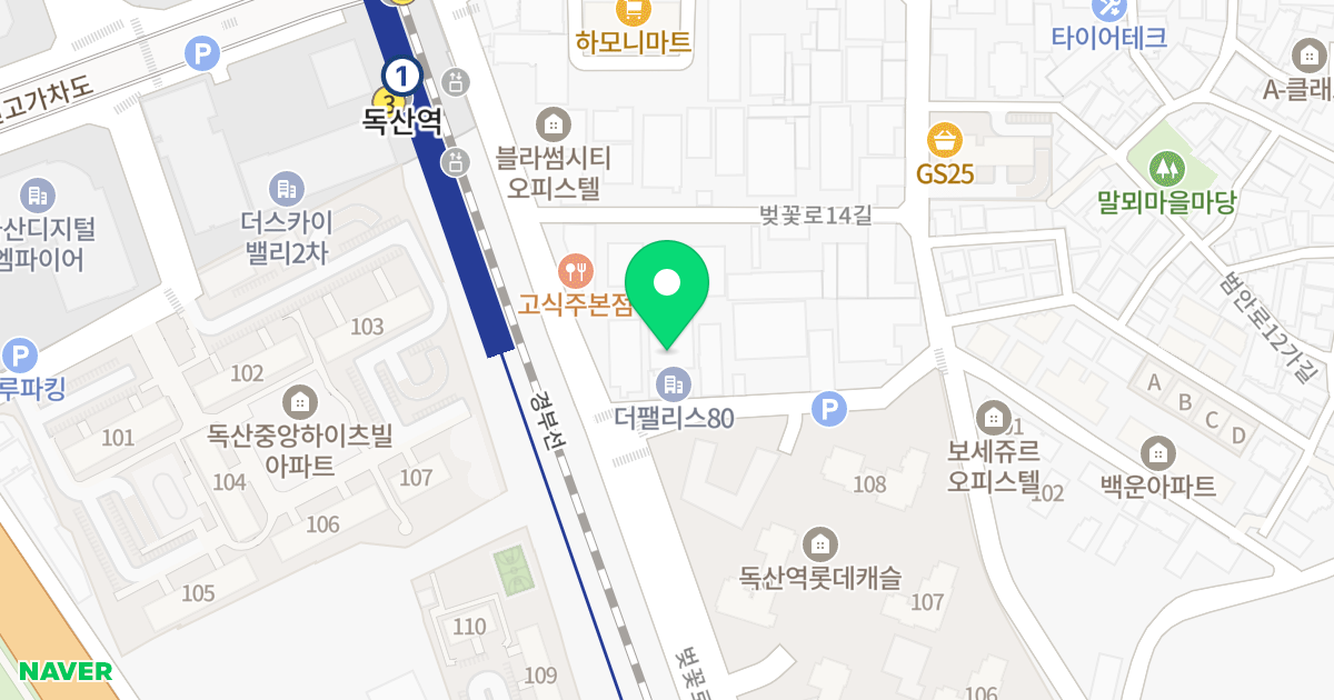 THE PALACE80 위치 지도 - 서울특별시 서울특별시 금천구 독산동 1004-12