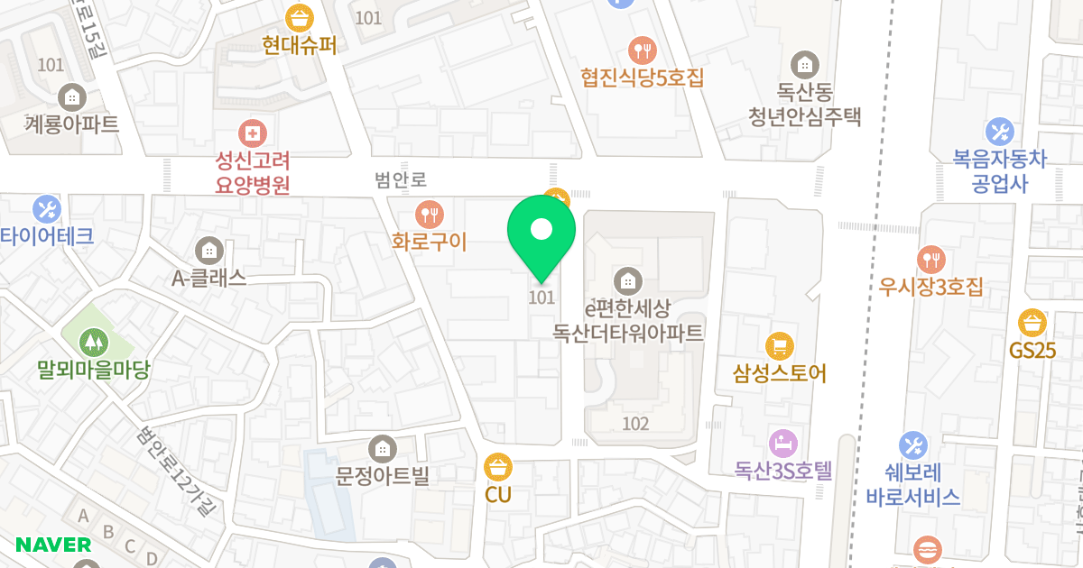 루나플라체 위치 지도 - 서울특별시 서울특별시 금천구 독산동 1007-4