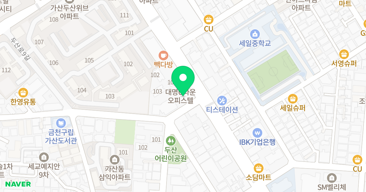 대명 U타운 위치 지도 - 서울특별시 서울특별시 금천구 가산동 153-7