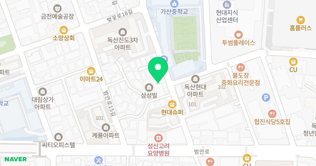 우정오피스텔 위치 지도 - 서울특별시 서울특별시 금천구 독산동 331-4