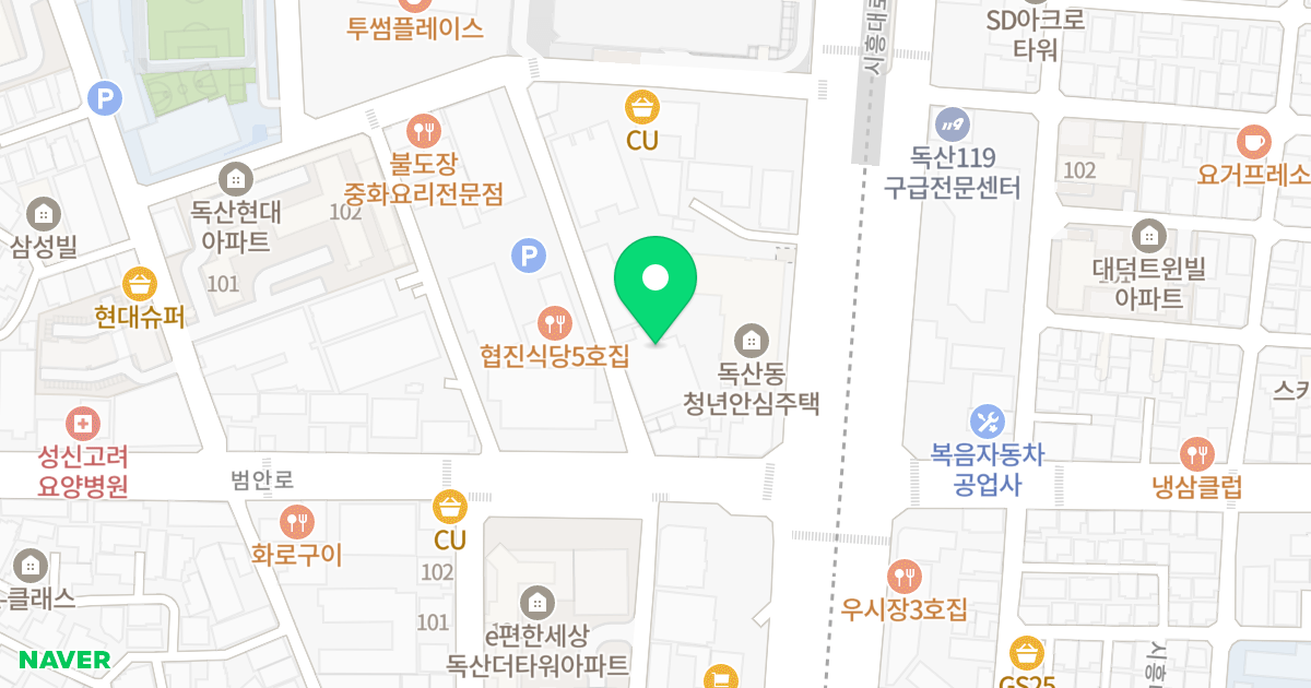 디밸리 위치 지도 - 서울특별시 서울특별시 금천구 독산동 292-11