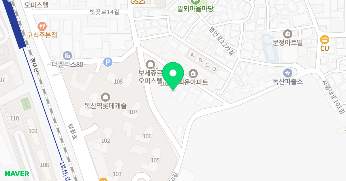1동 위치 지도 - 서울특별시 서울특별시 금천구 독산동 1005-3