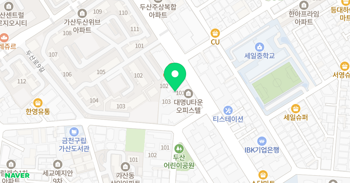 101동 위치 지도 - 서울특별시 서울특별시 금천구 가산동 153-6