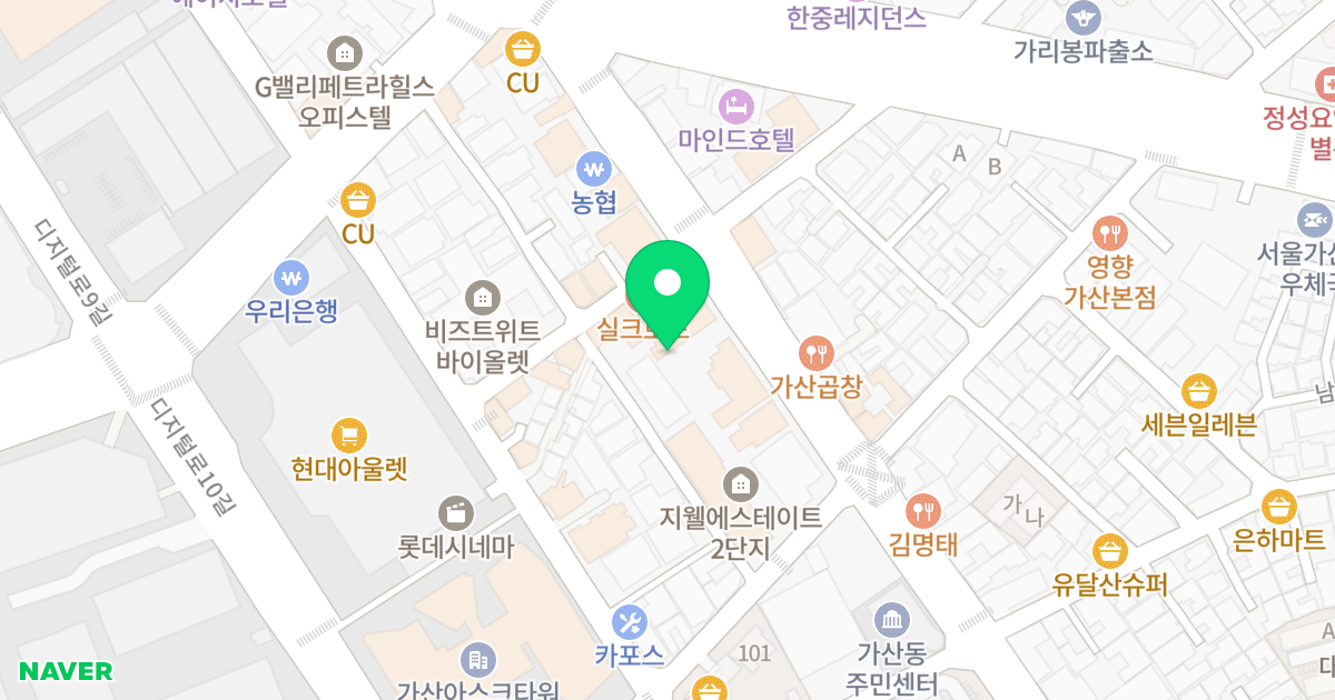 쏠시티 가산 위치 지도 - 서울특별시 서울특별시 금천구 가산동 143-49