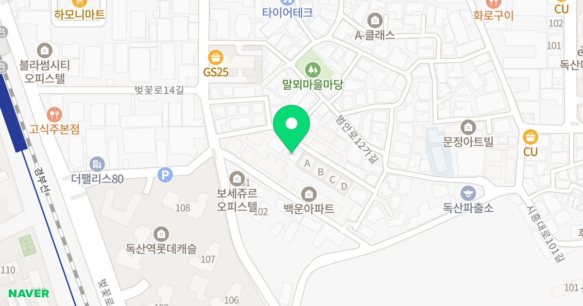 프리미엄캐슬1 위치 지도 - 서울특별시 서울특별시 금천구 독산동 1006-138