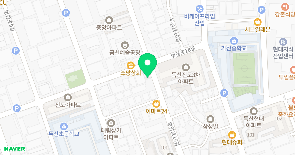 창파빌딩 위치 지도 - 서울특별시 서울특별시 금천구 독산동 332-1