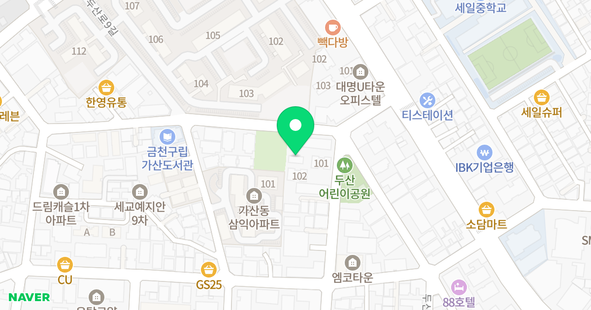 금강노블레스 위치 지도 - 서울특별시 서울특별시 금천구 가산동 234-2